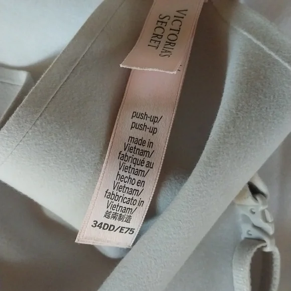 Victoria's Secret Push Up Bra 34DD Light Gray Neutral - Picture 2 of 7